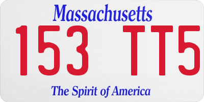 MA license plate 153TT5