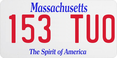 MA license plate 153TU0