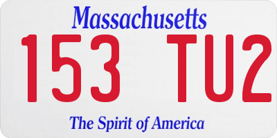 MA license plate 153TU2