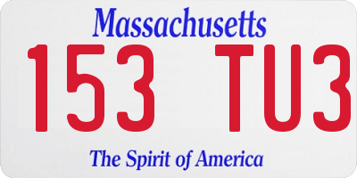 MA license plate 153TU3