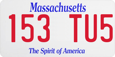 MA license plate 153TU5