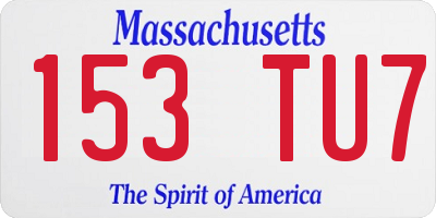 MA license plate 153TU7