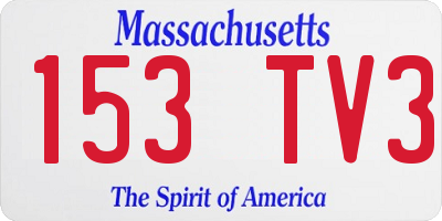 MA license plate 153TV3