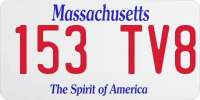 MA license plate 153TV8