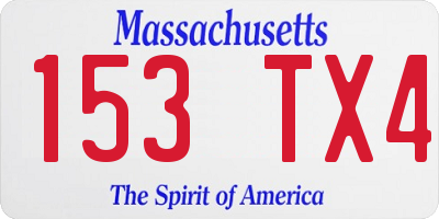 MA license plate 153TX4