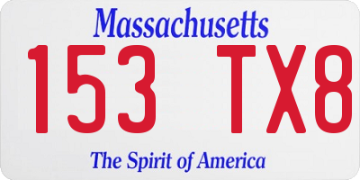 MA license plate 153TX8