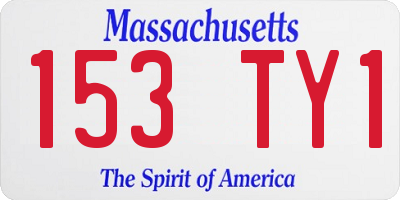 MA license plate 153TY1