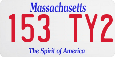 MA license plate 153TY2