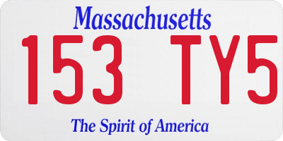 MA license plate 153TY5