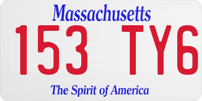 MA license plate 153TY6
