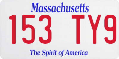 MA license plate 153TY9