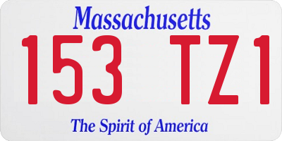 MA license plate 153TZ1