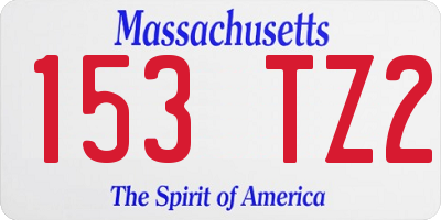 MA license plate 153TZ2