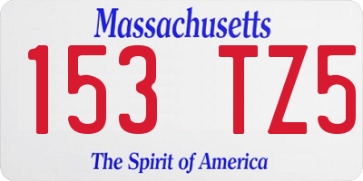MA license plate 153TZ5