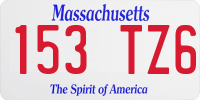 MA license plate 153TZ6