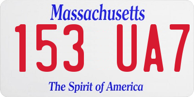 MA license plate 153UA7