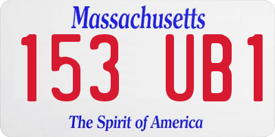MA license plate 153UB1