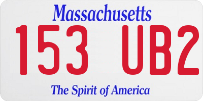 MA license plate 153UB2