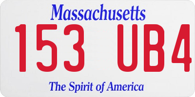 MA license plate 153UB4
