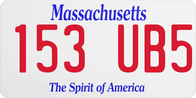 MA license plate 153UB5