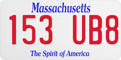 MA license plate 153UB8