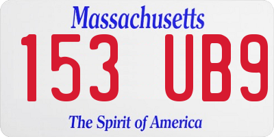 MA license plate 153UB9