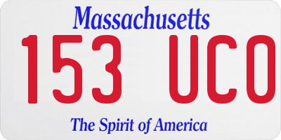 MA license plate 153UC0