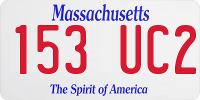 MA license plate 153UC2
