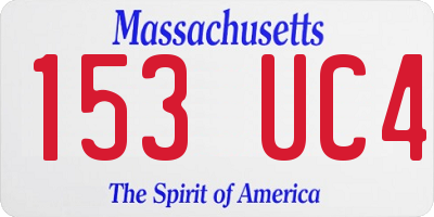 MA license plate 153UC4