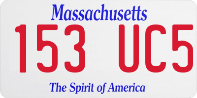 MA license plate 153UC5