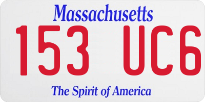 MA license plate 153UC6