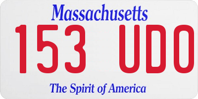 MA license plate 153UD0