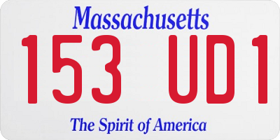 MA license plate 153UD1