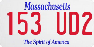 MA license plate 153UD2