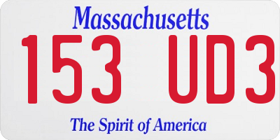 MA license plate 153UD3