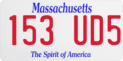 MA license plate 153UD5