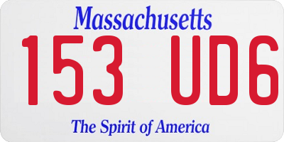 MA license plate 153UD6