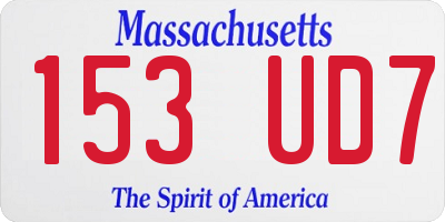 MA license plate 153UD7