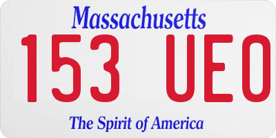MA license plate 153UE0