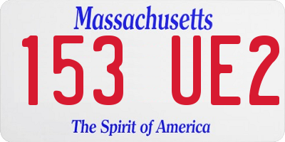 MA license plate 153UE2