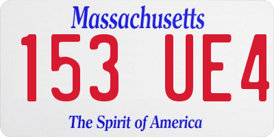 MA license plate 153UE4