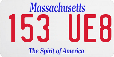 MA license plate 153UE8