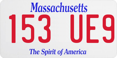 MA license plate 153UE9