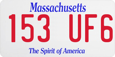 MA license plate 153UF6