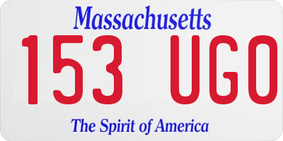MA license plate 153UG0