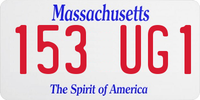 MA license plate 153UG1