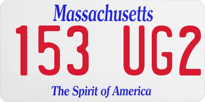 MA license plate 153UG2