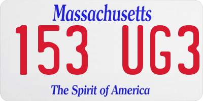 MA license plate 153UG3