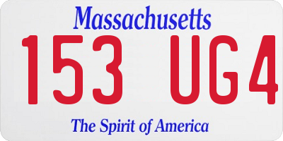 MA license plate 153UG4