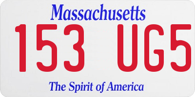 MA license plate 153UG5